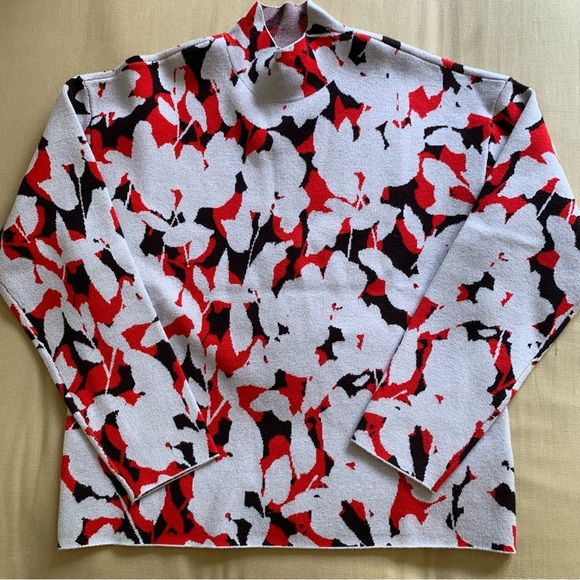 NWT Anthropologie Lizzie Mock Neck Sweater Size M Cozy Soft Knit Floral Print - Picture 16 of 16